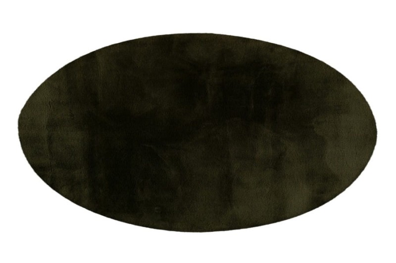 Rzut ukośny zielonego dywanu okrągłego pluszowego Lalee Hides Heaven HEA 800