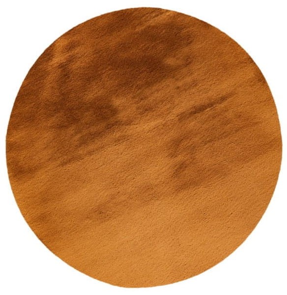 Dywan okrągły pluszowy Lalee Hides Heaven HEA 800 amber