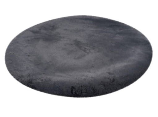 Rzut ukośny grafitowego dywanu okrągłego pluszowego Lalee Hides Heaven HEA 800
