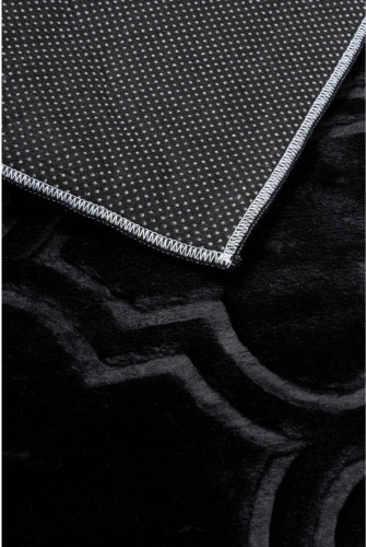 Antypoślizgowy spód dywanu pluszowego Alaska marokańskiego czarnego