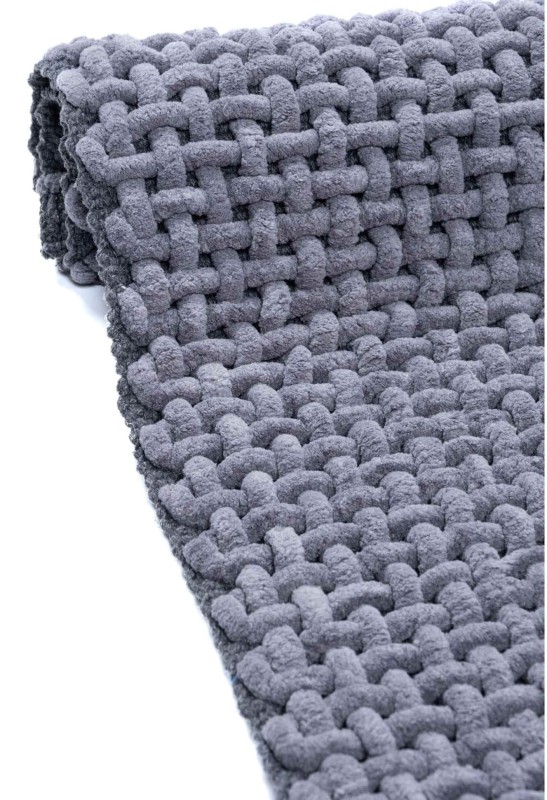 Bok dywanika łazienkowego Belweder ciemno szarego