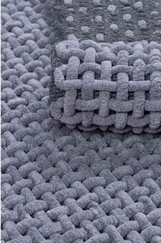 Runo dywanika łazienkowego Belweder ciemno szarego