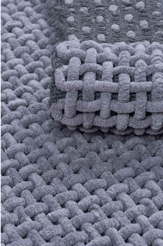 Runo dywanika łazienkowego Belweder ciemno szarego