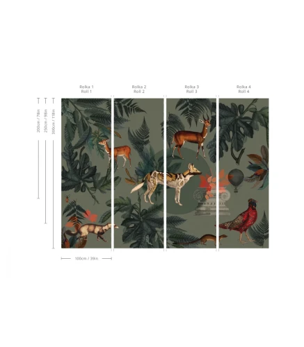 Wymiary tapety muralu Khaki.webp