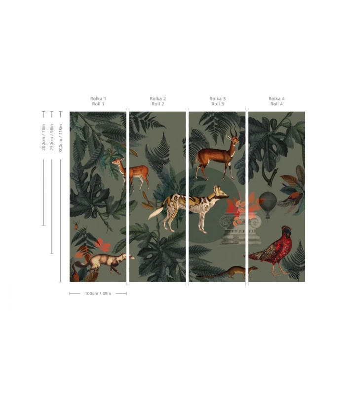 Wymiary tapety muralu Khaki.webp