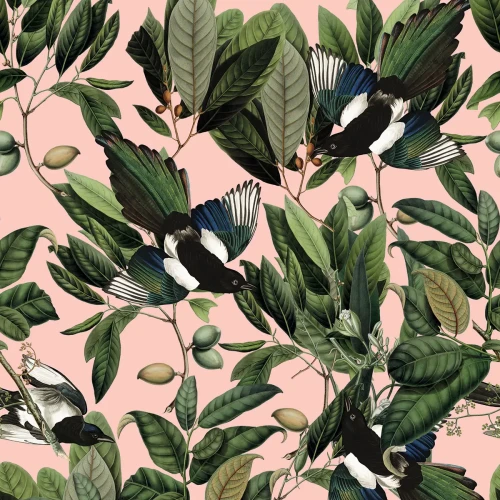 Tapeta roślinna Magpie Pink.webp