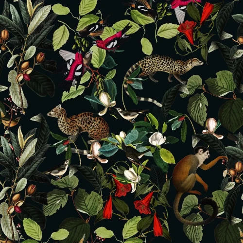 Egzotyczna tapeta The Jungle Book Black.webp