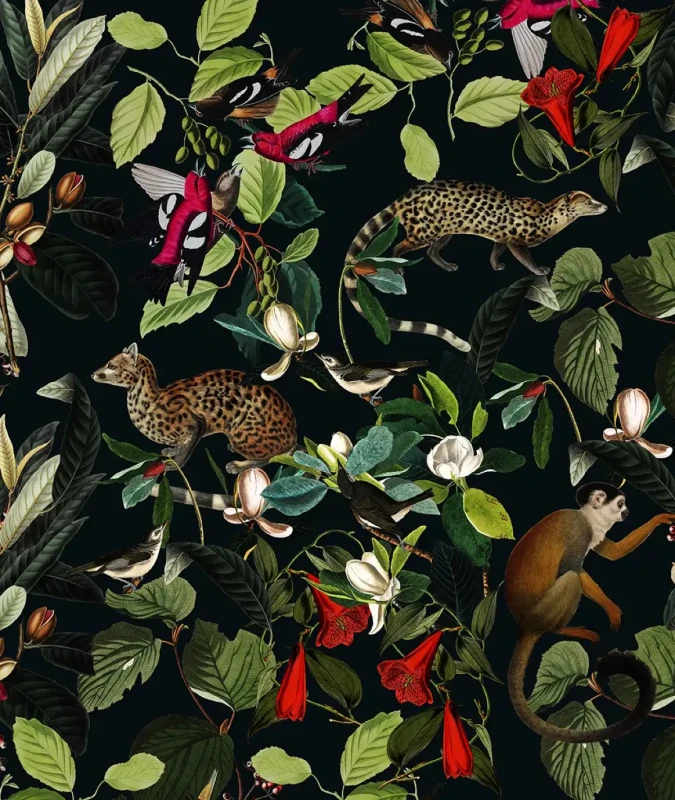 Tapeta dżungla The Jungle Book Black.webp