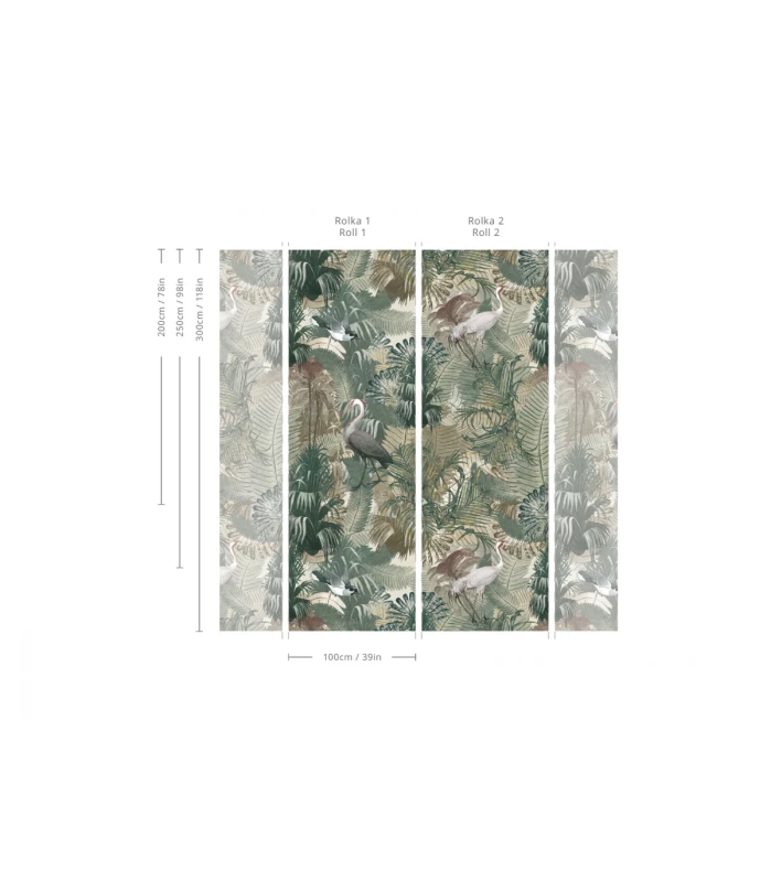 Wymiary tapety Desert Tropics Light Green.webp