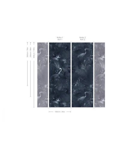 Wymiary tapety Desert Tropics Dark Blue.webp