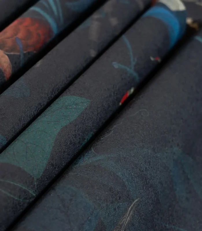 Zbliżenie faktury tapety Teal Blue Garden.webp