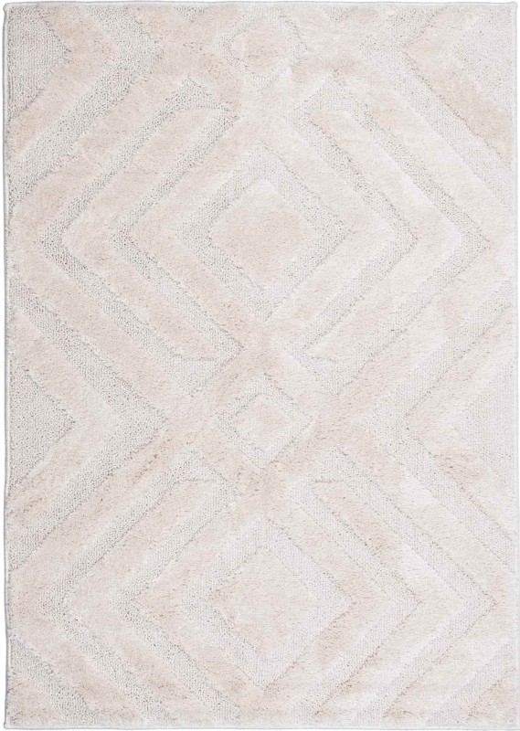 Dywanshaggy Pisa romby kremowy