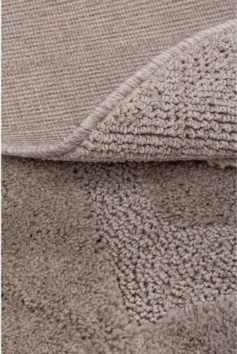 Runo dywanu okrągłego shaggy geometria 3d Pisa romby