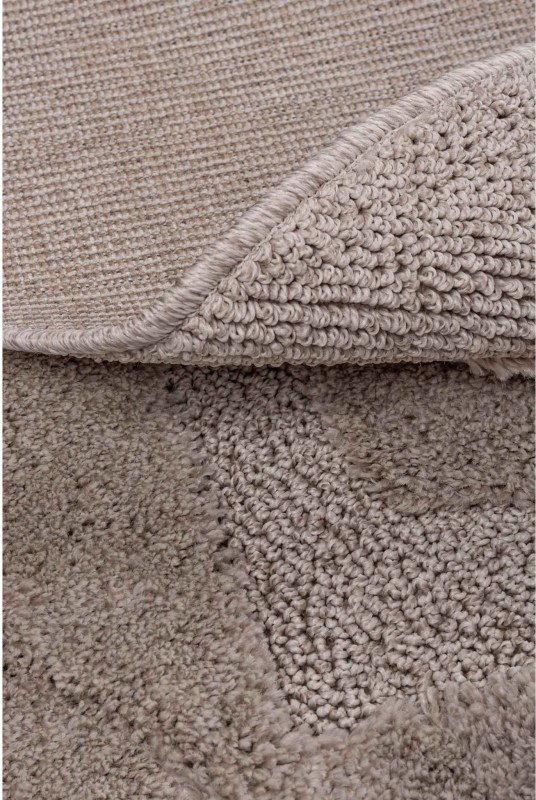 Runo dywanu okrągłego shaggy geometria 3d Pisa romby