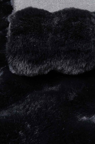 Runo czarnego dywanu pluszowego Rabbit Bubble