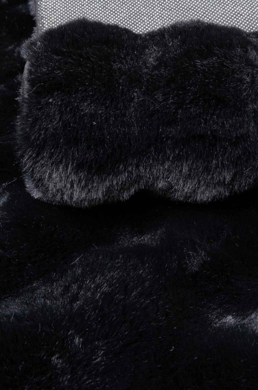 Runo czarnego dywanu pluszowego Rabbit Bubble