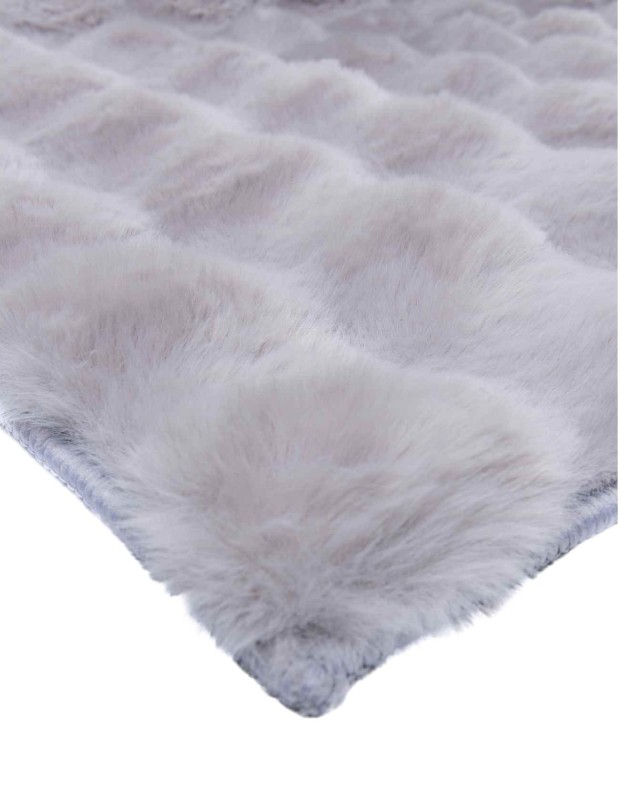 Detal szarego dywanu pluszowego 3d Rabbit Bubble