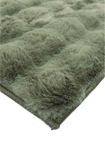 Detal zielonego dywanu pluszowego 3d Rabbit Bubble