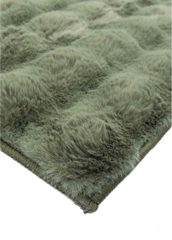 Detal zielonego dywanu pluszowego 3d Rabbit Bubble