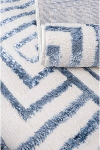 Runo dywanu niebieskiego nowoczesnego salamanca kwadraty