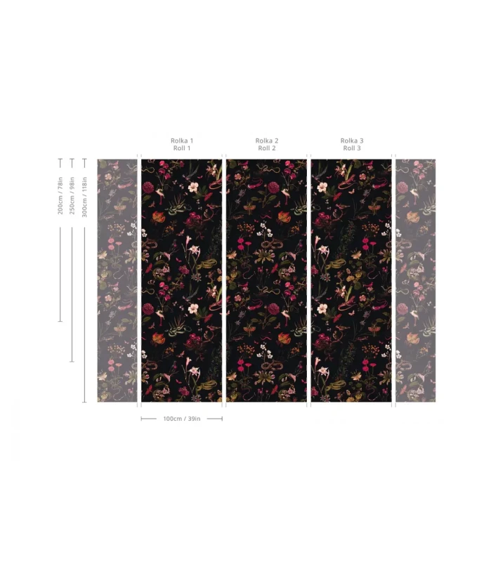 Wymiary tapety muralu Mysterious Garden.webp