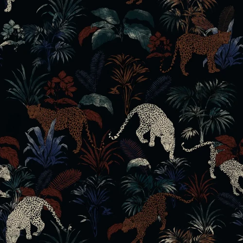 Tapeta egzotyczna z gepardami Cheetahs Black.webp