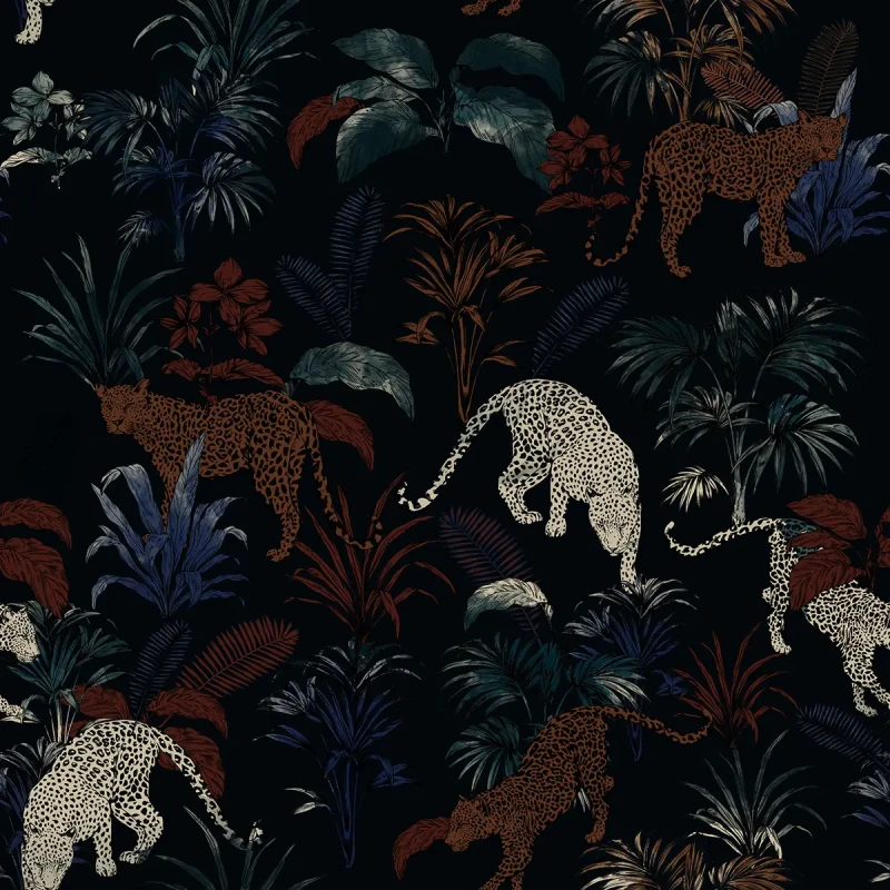 Tapeta egzotyczna z gepardami Cheetahs Black.webp