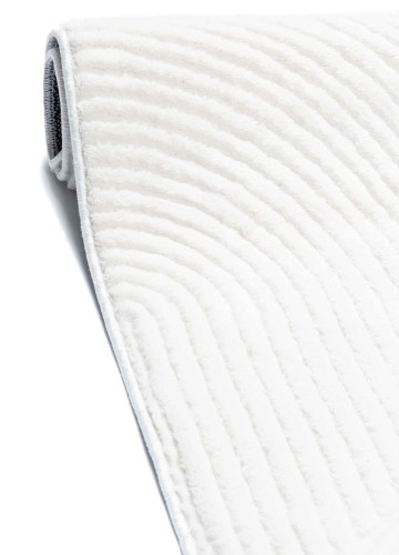 Bok dywanu pluszowego Stilo New abstrakcyjnego ivory