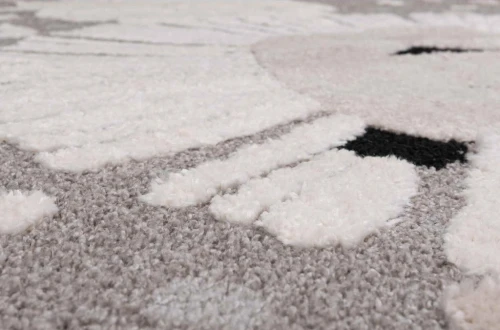 Spód dywanu dziecięcego okrągłego Elio lew szary-ivory w zbliżeniu