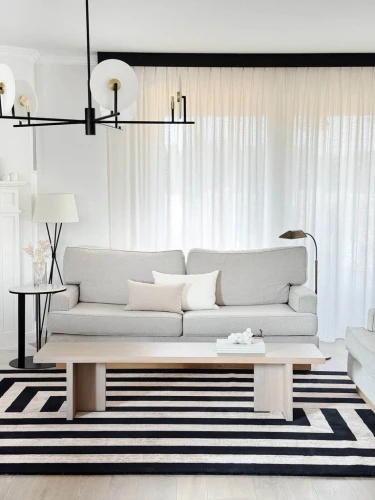 Sofa na dywanie wełnianym Agnella Agnus Art Deco I czarny
