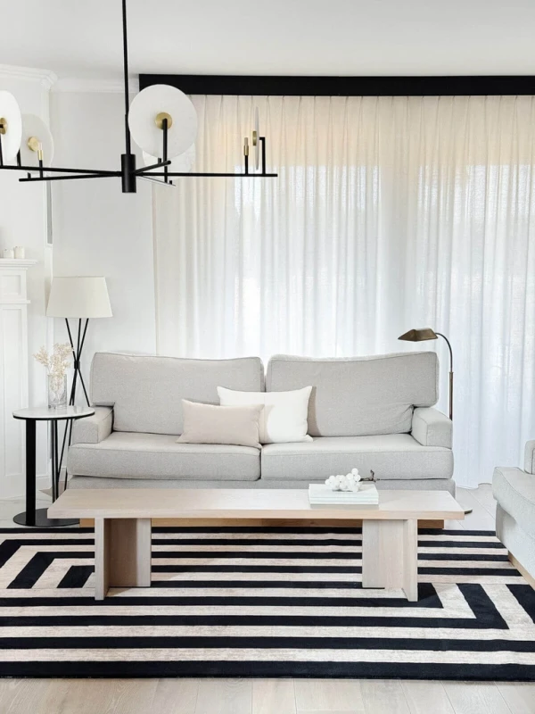 Sofa na dywanie wełnianym Agnella Agnus Art Deco I czarny