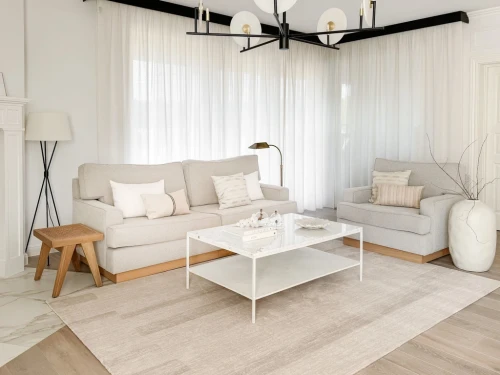 Salon z dywanem wełnianym Agnella Agnus Brush Lines beż (binding)