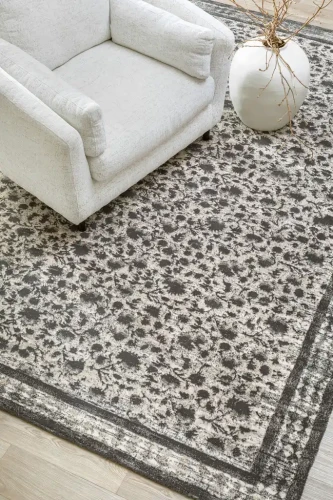 Fotel na dywanie  wełnianym Agnella Agnus Classic grafit (binding)