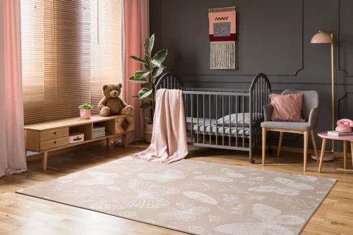 Pokój dziecięcy z dywanem nowoczesnym FD Lida Colias jasny beż