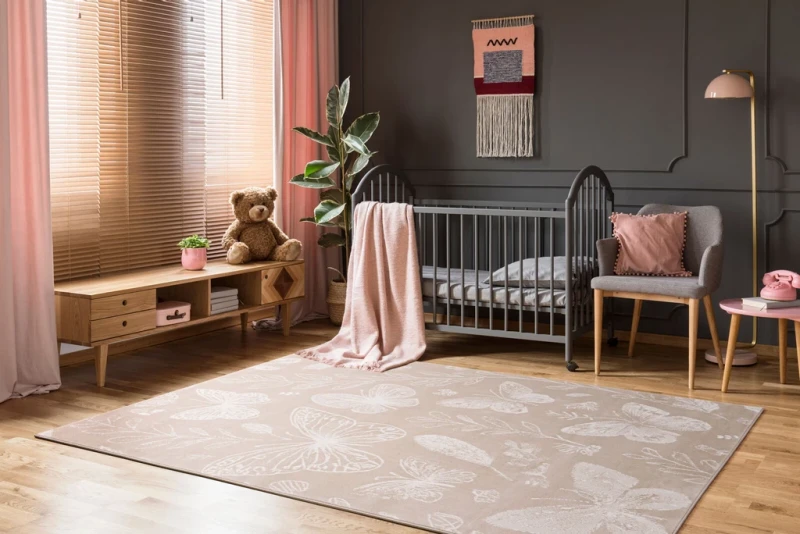 Pokój dziecięcy z dywanem nowoczesnym FD Lida Colias jasny beż