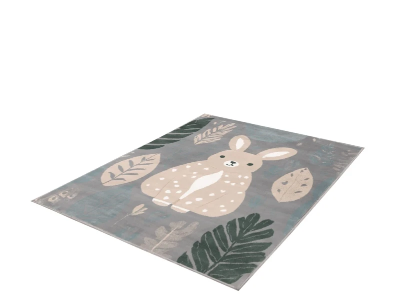 Rzut z góry na dywan dziecięcy FD Lida Kuniklo jasny beż