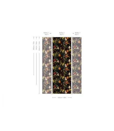 Wymiary tapety muralu Pear Maroon.webp