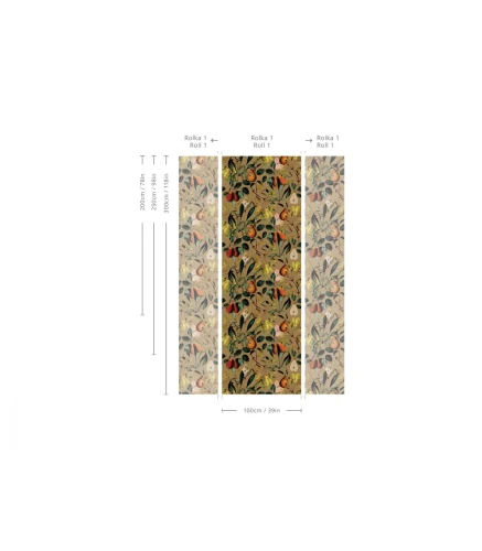 Wymiary tapety Pear Beige.webp