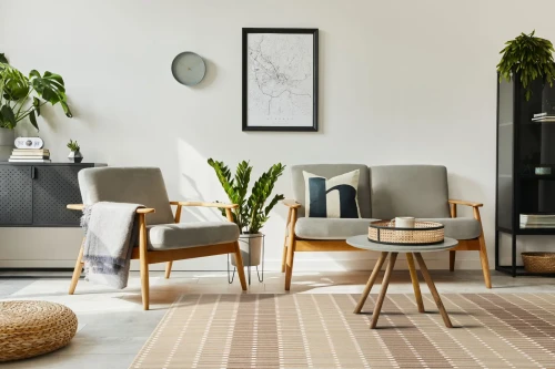 Dywan wełniany nowoczesny Agnella Ballata Zanda kolor beżowy w pokoju dziennym w stylu boho