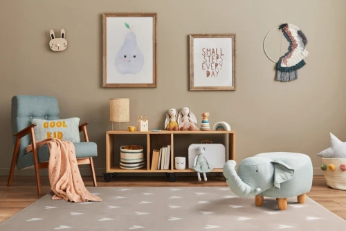 Aranżacja pokoju dziecięcego z dywanem dziecięcym FD Lida Sweetie jasny beż