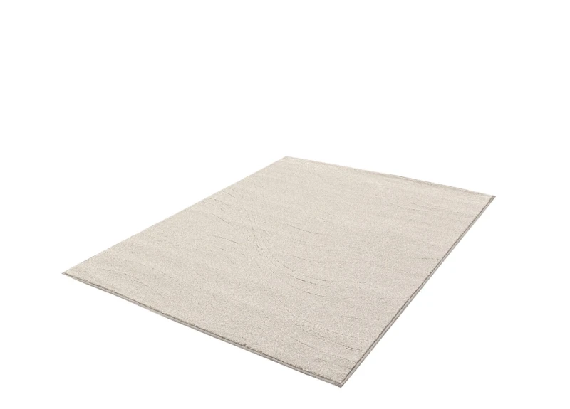 Rzut z góry dywanu nowoczesnego 3D FD Lori Wave perła