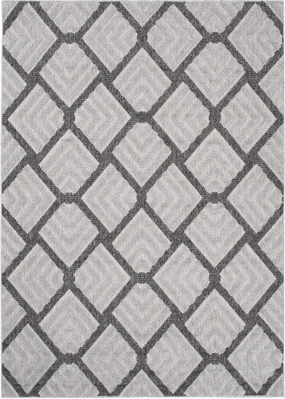 Dywan zewnętrzny 3d geometryczny Cansas T932A szary