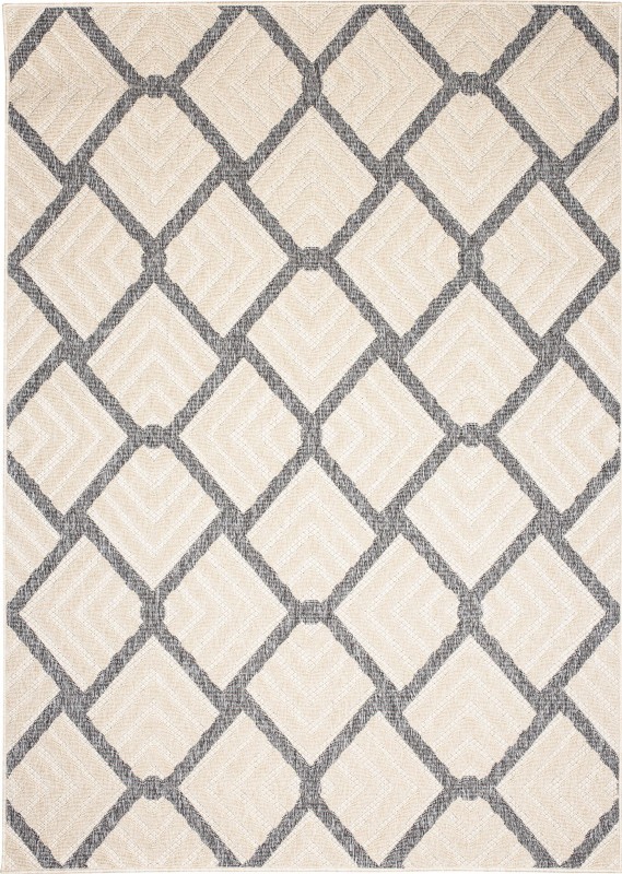 Dywan 3d geometryczny Cansas T932C szaro-kremowy