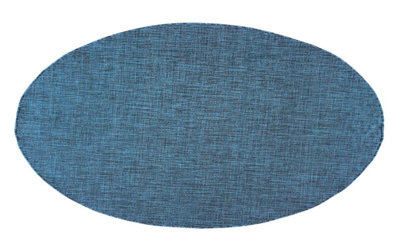 Rzut ukośny okrągłego turkusowego dywanu zewnętrznego 6365A Veranda