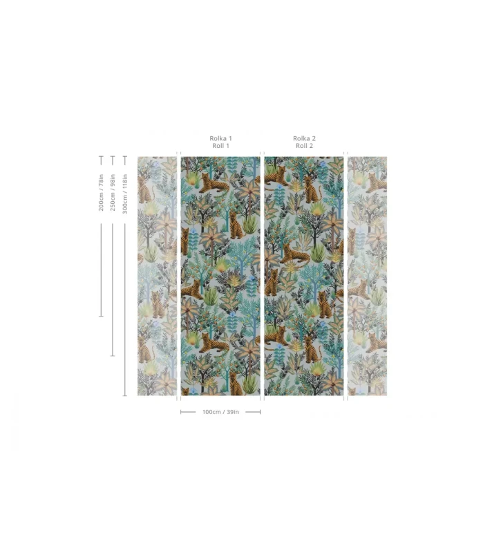 Wymiary tapety Gold Tigers Light Blue.webp