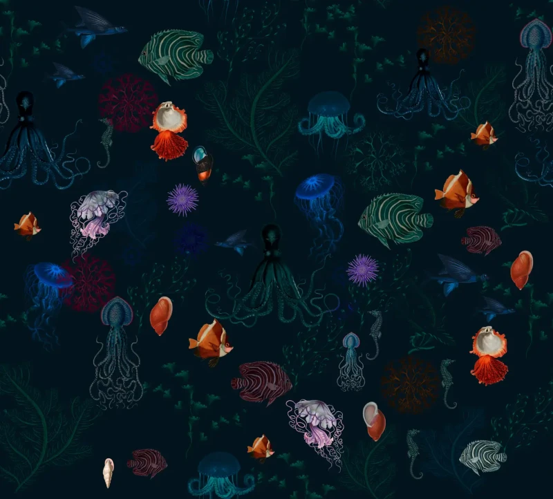 Tapeta morska z rybkami Underwater World.webp
