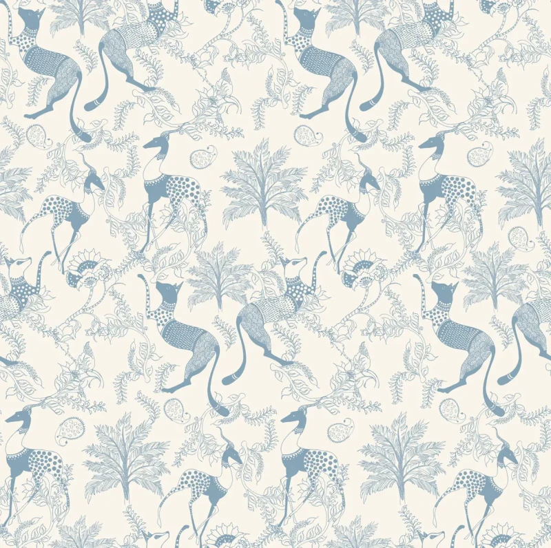 Tapeta dziecięca niebieskie zwierzęta Mythical Animals Blue.webp