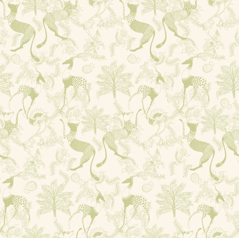 Tapeta pastelowa dla dziecka Mythical Animals Green.webp
