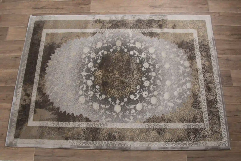 Rzut z boku dywanu klasycznego Deluxe 9091 beige