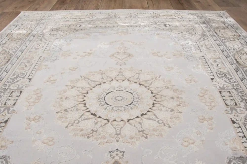 Błyszcząca strona dywanu klasycznego Deluxe 9093 beige